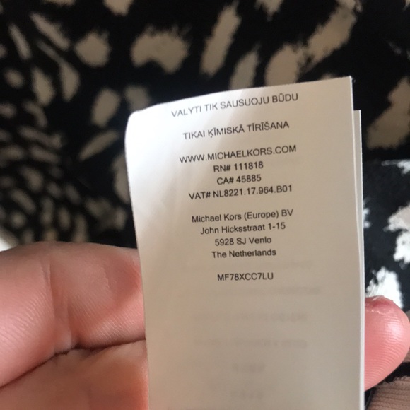 MICHAEL Michael Kors Bodycon sleeveless black & cream spotted dress - Picture 7 of 7